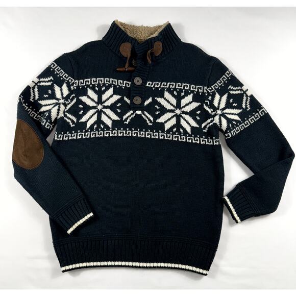 Original Weatherproof Vintage Men's Size S Black White Nordic Sweater - Picture 2 of 10